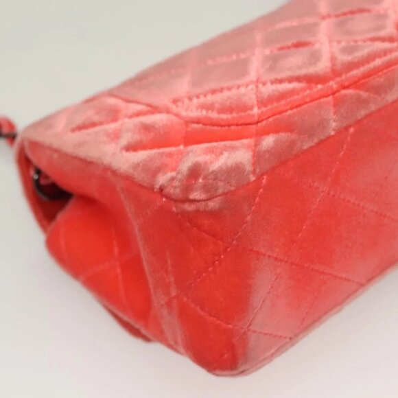 CHANEL Matelasse Chain Shoulder Bag Velor Pink CC Auth 129957 - Picture 5 of 16